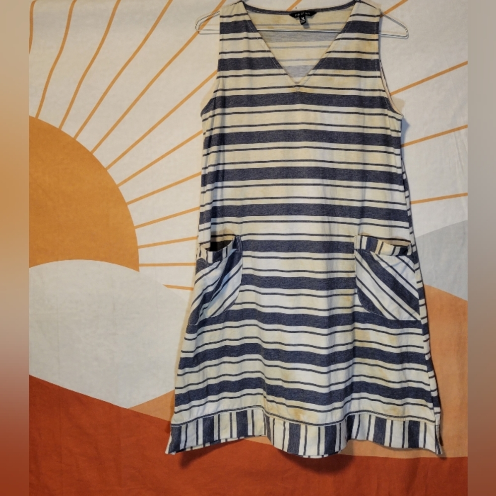 White and blue summer dress
